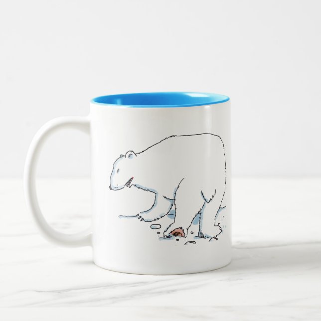 Polar Bear tvåtonsblå mugg (Vänster)