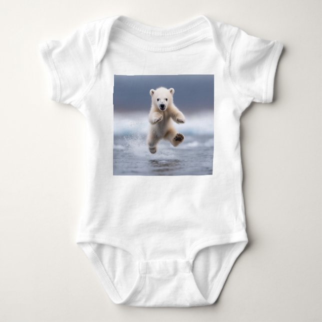 Polar Bear Unge Baby Bodykostym T Shirt (Framsida)