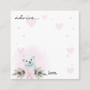 Polar Bear Unge Baby Shower Adress for Mamma Card Tilläggskort