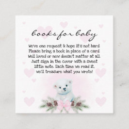 Polar Bear Unge Baby Shower Bokar för Baby-begäran Tilläggskort