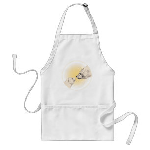 Polar Bear & Unge BB-Q Apron Wildlife Art Apron Förkläde