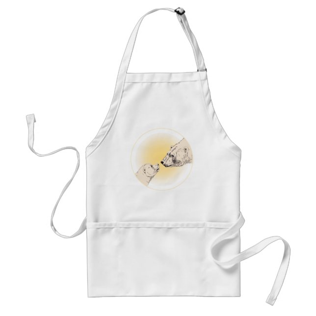 Polar Bear & Unge BB-Q Apron Wildlife Art Apron Förkläde (Framsidan)