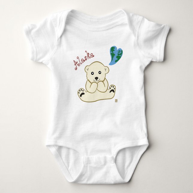 Polar Bear Unge Bodykostym för Baby T Shirt (Framsida)