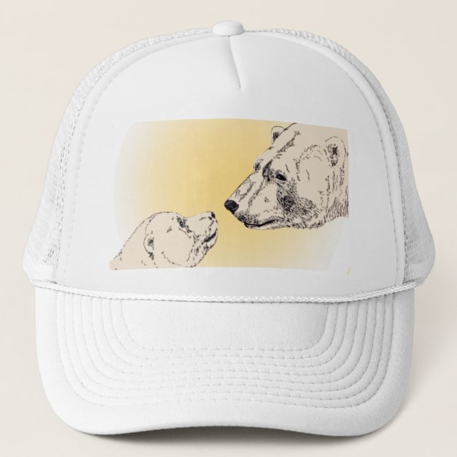 Polar Bear & Unge Caps Wildlife Bear Art Caps Keps (Framsida)