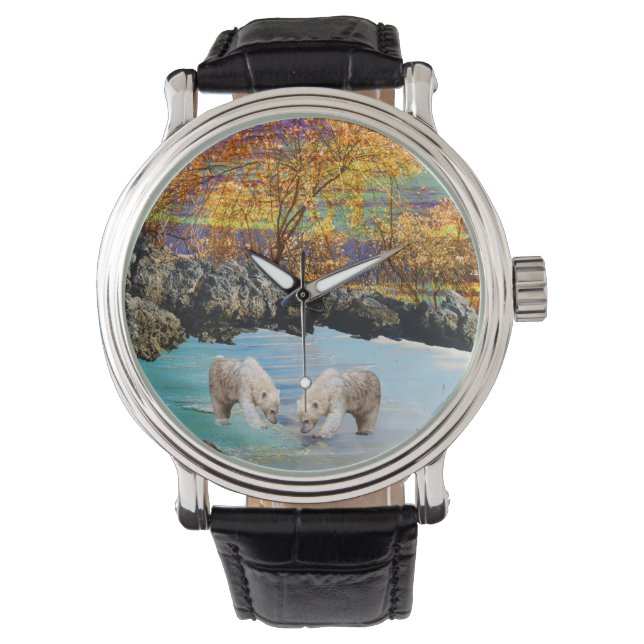 Polar Bear Unge Fishing Armbandsur (Framsida)
