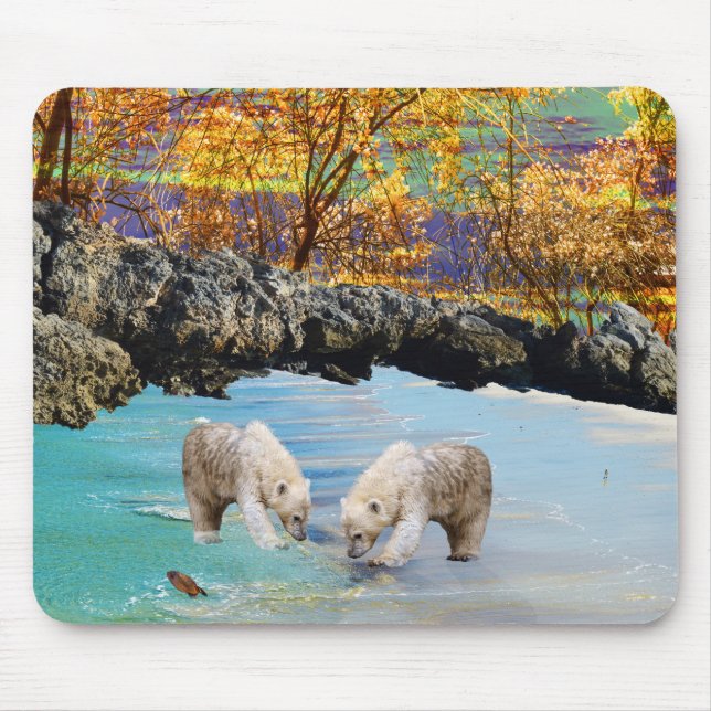 Polar Bear Unge Fishing Musmatta (Framsidan)