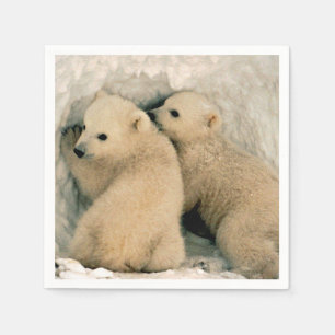 Polar Bear Unge i Snö Pappersservett