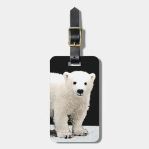 Polar Bear Unge-målning - originalbild av vilda dj Bagagebricka