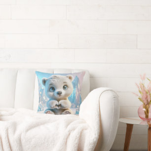 Polar Bear Unge med hjärta Kudde