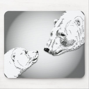 Polar Bear & Unge Mousepad Bear Art Mousepad Musmatta