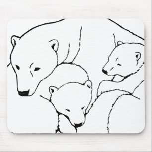 Polar Bear & Unge Mousepad Twin Bears Art Mousepad Musmatta