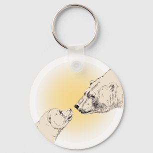 Polar Bear & Unge Nyckelring Bear Art-nyckelkedja