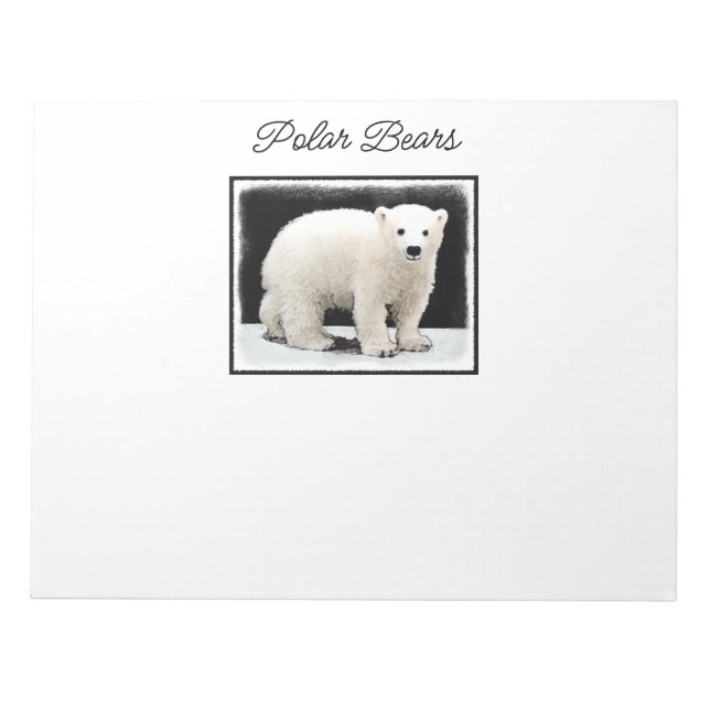 Polar Bear Unge Painting - Oiginal Wildlife Art Anteckningsblock (Framsida)