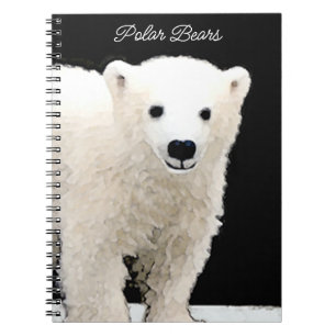 Polar Bear Unge Painting - Oiginal Wildlife Art Anteckningsbok