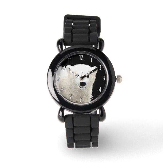 Polar Bear Unge Painting - Oiginal Wildlife Art Armbandsur (Framsida)