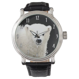 Polar Bear Unge Painting - Oiginal Wildlife Art Armbandsur