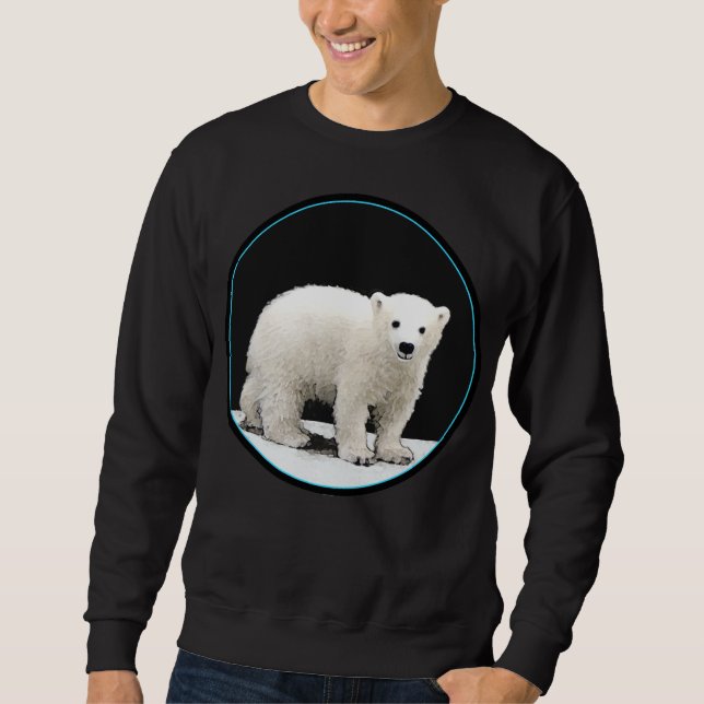 Polar Bear Unge Painting - Oiginal Wildlife Art Lång Ärmad Tröja (Framsida)