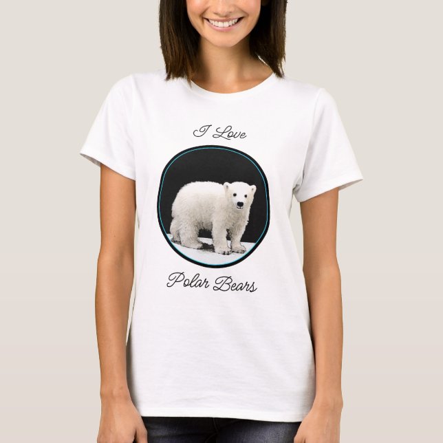 Polar Bear Unge Painting - Oiginal Wildlife Art T Shirt (Framsida)