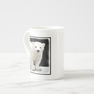 Polar Bear Unge Painting - Original Wildlife Art Benporslin Mugg
