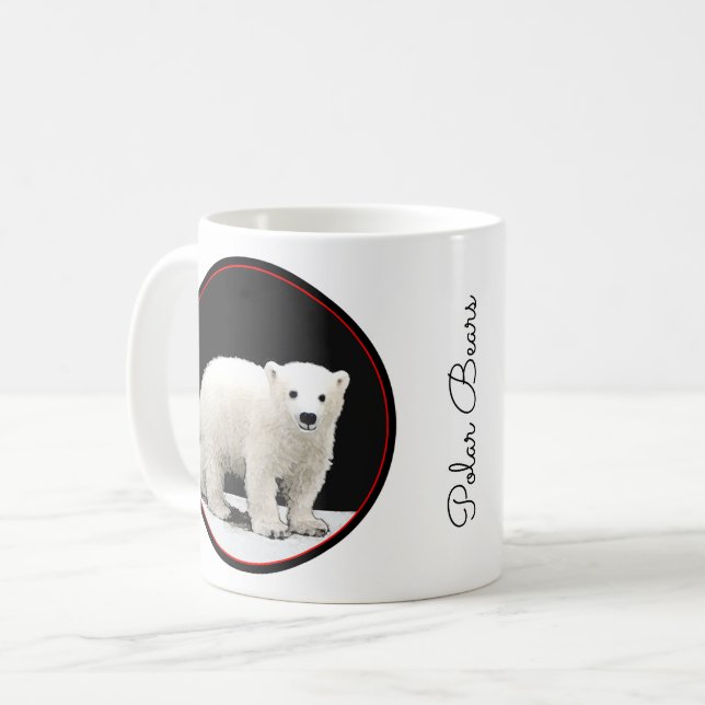 Polar Bear Unge Painting - Original Wildlife Art Kaffemugg (Framsida vänster)