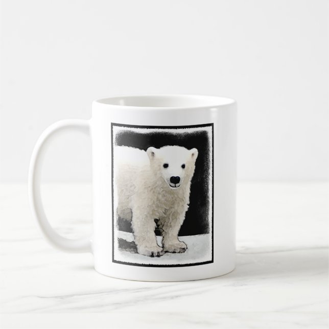 Polar Bear Unge Painting - Original Wildlife Art Kaffemugg (Vänster)