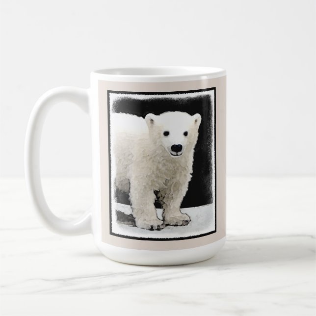 Polar Bear Unge Painting - Original Wildlife Art Kaffemugg (Vänster)