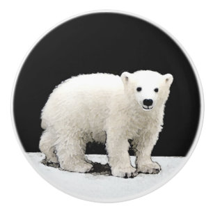 Polar Bear Unge Painting - Original Wildlife Art Knopp