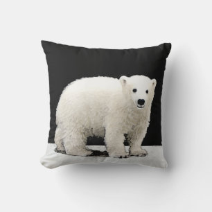 Polar Bear Unge Painting - Original Wildlife Art Kudde