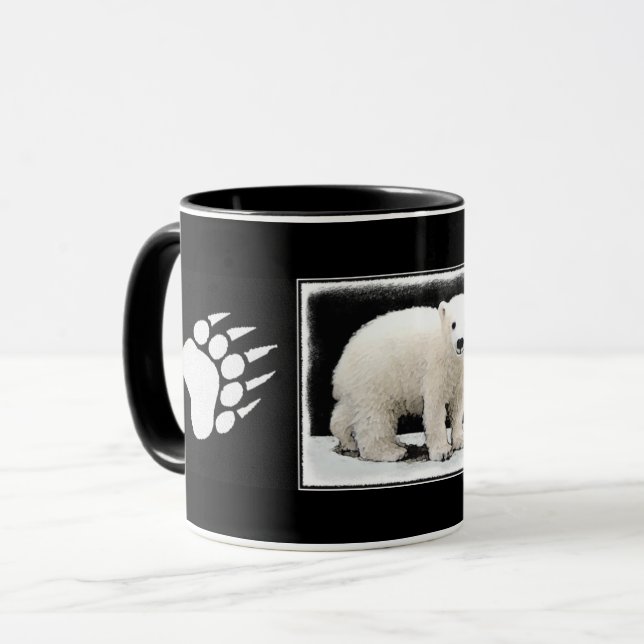 Polar Bear Unge Painting - Original Wildlife Art Mugg (Framsida vänster)
