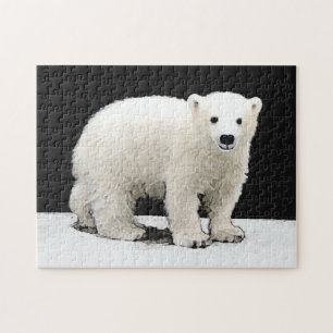 Polar Bear Unge Painting - Original Wildlife Art Pussel