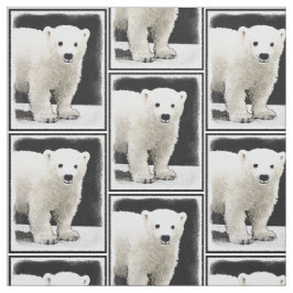 Polar Bear Unge Painting - Original Wildlife Art Tyg