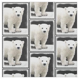 Polar Bear Unge Painting - Original Wildlife Art Tyg