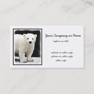 Polar Bear Unge Painting - Original Wildlife Art Visitkort