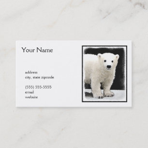 Polar Bear Unge Painting - Original Wildlife Art Visitkort