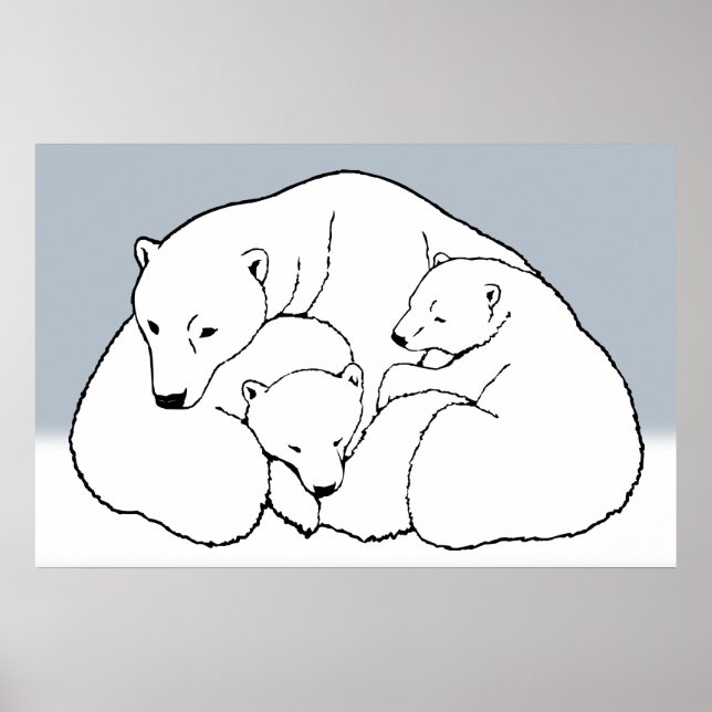 Polar Bear Unge Poster Skriv ut Poster av vilda ob (Framsidan)