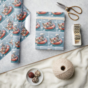 Polar Bear Unge Sipping a Drink Presentpapper