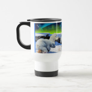 Polar Bear Unge spelar i Snö Fantasy Art Mugg