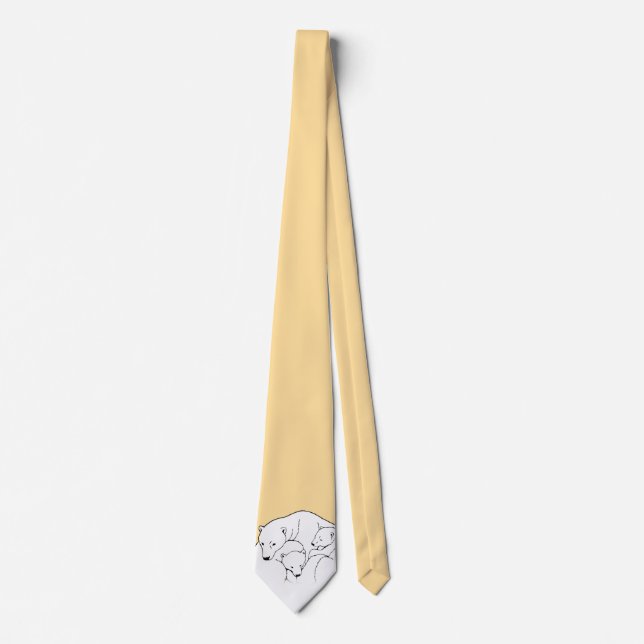Polar Bear & Unge Ties Wildlife Art Tie / Necktie Slips (Framsida)