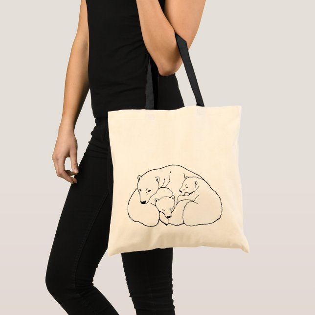 Polar Bear & Unge Tote bags Bear Art Bags Tygkasse (Framsida (produkt))