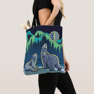 Polar Bear & Unge Tote Tribal Bag Bear Bag Bag Tygkasse