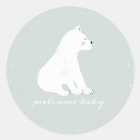 Polar Bear Unge Winter Blue Baby Shower Snö