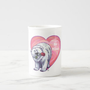 Polar Bear Valentindagen Benporslin Mugg