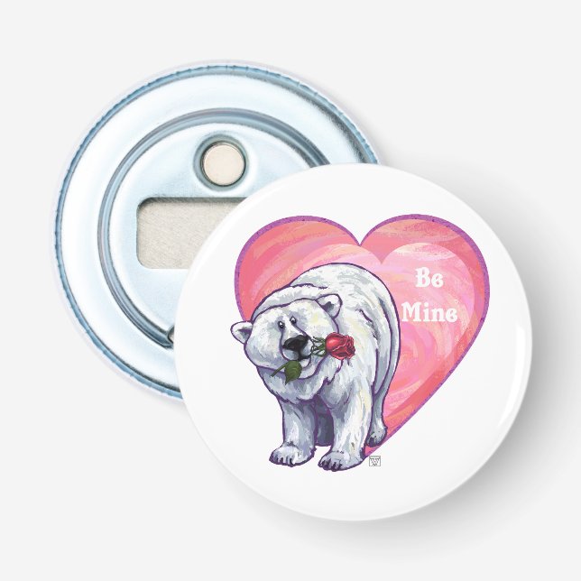 Polar Bear Valentindagen Flasköppnare (Framsidan)