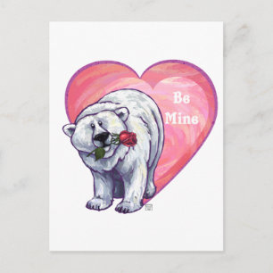 Polar Bear Valentindagen Helg Vykort