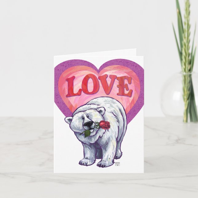 Polar Bear Valentindagen Helgkort (Framsida)