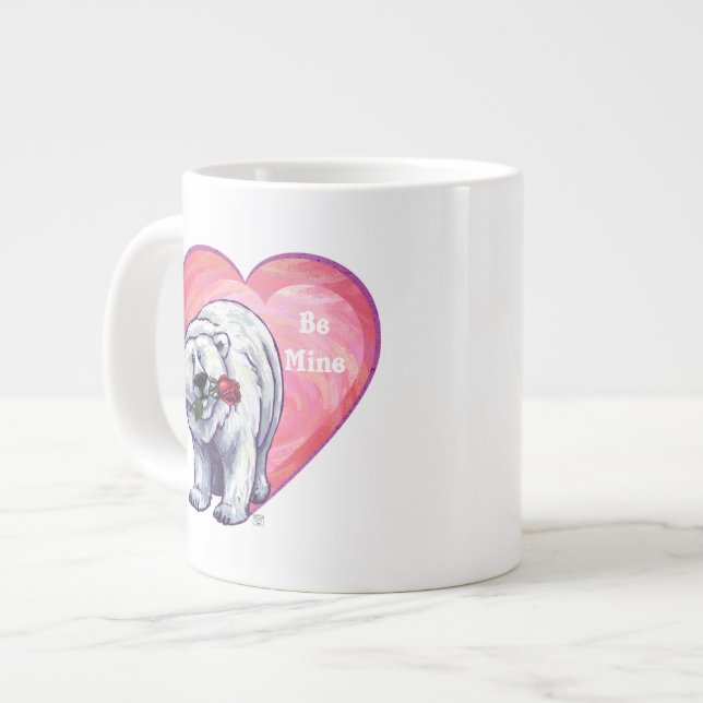 Polar Bear Valentindagen Jumbo Mugg (Framsida vänster)
