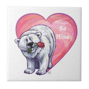 Polar Bear Valentindagen Kakelplatta