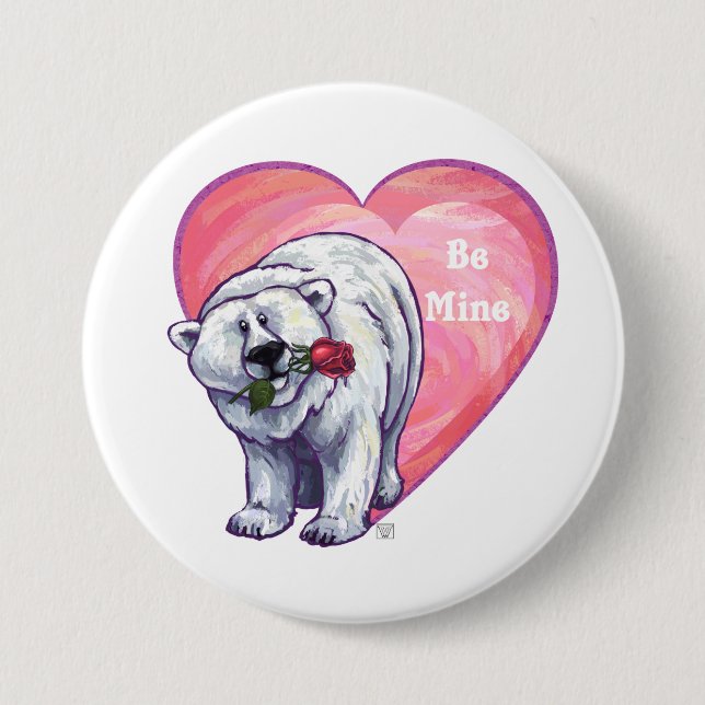 Polar Bear Valentindagen Knapp (Framsida)