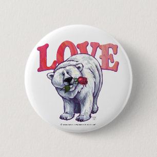 Polar Bear Valentindagen Knapp