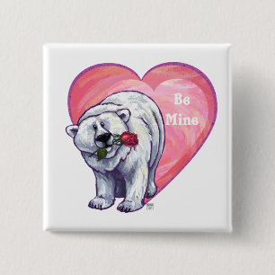 Polar Bear Valentindagen Knapp